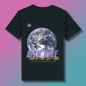 T-SHIRT CATHO DM, Mon Aide en couleur noir sur www.dmsacredesign.fr