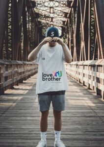 T-SHIRT CATHO DM, Love You Brother en couleur blanc sur www.dmsacredesign.fr