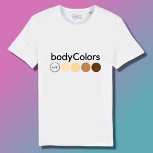 T-SHIRT CATHO DM Body Colors en couleur blanc sur www.dmsacredesign.fr