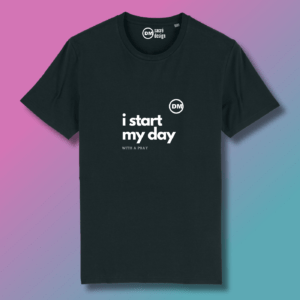 T-SHIRT CATHO DM, I Start My Day en couleur noir sur www.dmsacredesign.fr