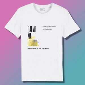 T-SHIRT CATHO DM Calme Ma Crainte en couleur blanc sur www.dmsacredesign.fr