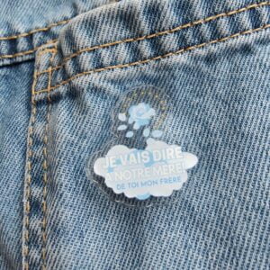 Pin's Catholique design Best mom ever est céleste sur www.dmsacredesign.fr
